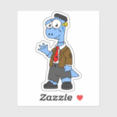 Sticker Un Brontosaur Dessiné, Habillé Comme Frankenstein. (Feuille)