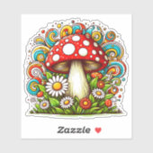 Sticker Un Champagne vibrant entouré de fleurs joyeuses (Feuille)