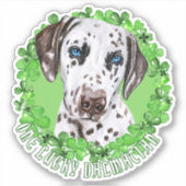 Sticker Un Chanceux Dalmatien Funny Saint Patrick Chien (Devant)
