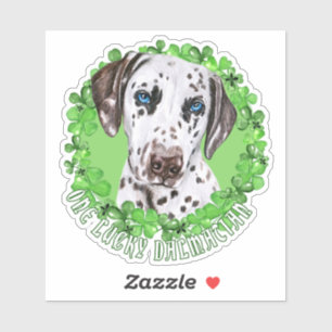 Sticker Un Chanceux Dalmatien Funny Saint Patrick Chien