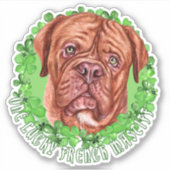 Sticker Un Chanceux Français Mastiff Funny Saint Patrick C (Devant)