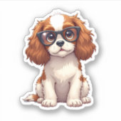 Sticker Un chien mignon King Charles Spaniel COPY (Devant)