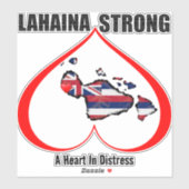 Sticker UN COEUR DANS LA DÉTRESSE LAHAINA Rouge FORT (Feuille)