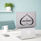 STICKER UN COEUR EN DÉTRESSE (Ordinateur portable sur le bureau)