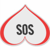 Sticker UN COEUR EN DÉTRESSE SOS Red (Devant)