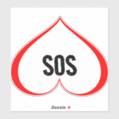 Sticker UN COEUR EN DÉTRESSE SOS Red (Feuille)