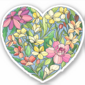 Sticker Un coeur fleuri