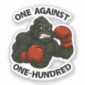 Sticker Un contre cent – Entraînement de boxe de gorille (Recto)