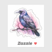 Sticker Un Corbeau noir sur une branche (Feuille)