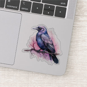 Sticker Un Corbeau noir sur une branche