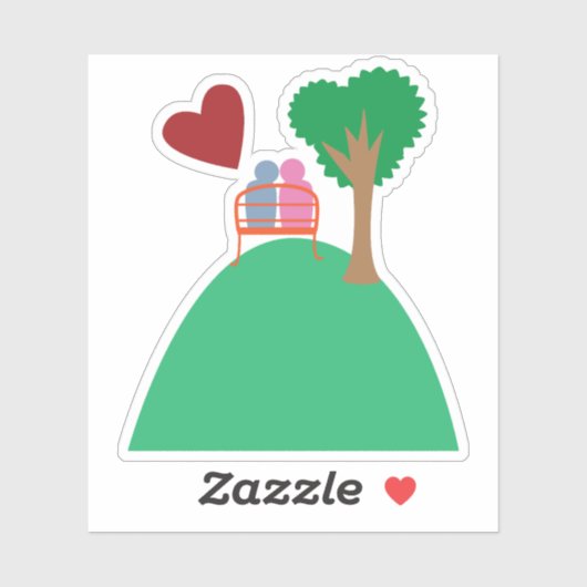 Sticker Un couple en rendez-vous (Feuille)