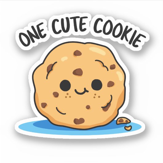 Sticker Un Cute Cookie Funky Food Pun (Devant)