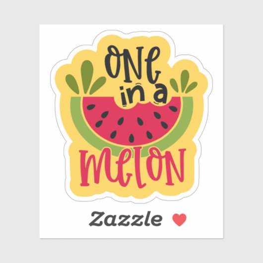 Sticker Un dans un jeu de pastèque Melon (Feuille)