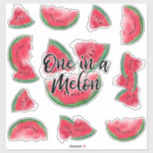 Sticker Un dans une citation de melon Watermelon Fruit d'a (Feuille)