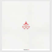 Sticker un design de fleur rouge sur un arrière - plan bla (Feuille)