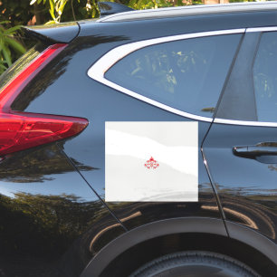 Sticker un design de fleur rouge sur un arrière - plan bla