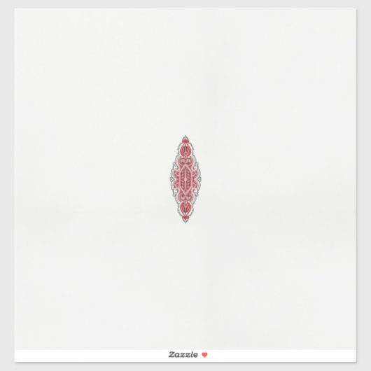 Sticker un design de motif rouge et blanc (Feuille)