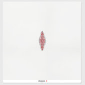 Sticker un design de motif rouge et blanc (Feuille)