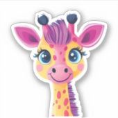 Sticker Un design gai et fantaisiste d'une jeune girafe (Devant)