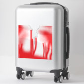 Sticker Un design graphique avec sha rouge et orange audac (Sur valise)
