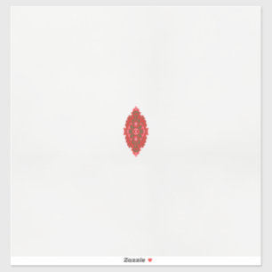Sticker un design rouge et marron sur un arrière - plan bl