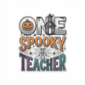 Sticker Un design vectoriel Halloween d'un professeur effr (Devant)