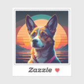 Sticker un dessin animé de chien à couper le souffle (Feuille)