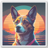 Sticker un dessin animé de chien à couper le souffle (Devant)