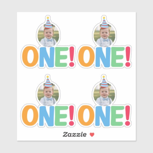 Sticker Un dessus de gâteau d'anniversaire avec une photo (Feuille)