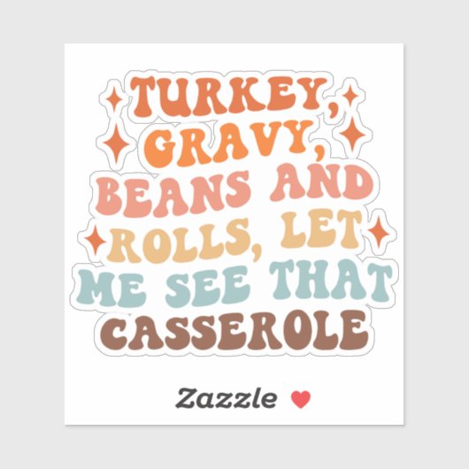 Sticker Un Dîner Rétro D'Action De Grâce (Feuille)