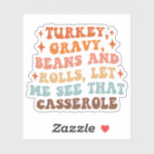 Sticker Un Dîner Rétro D'Action De Grâce (Feuille)