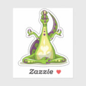 Sticker Un Dinosaure Iguanodon Qui Fait Du Yoga. (Feuille)