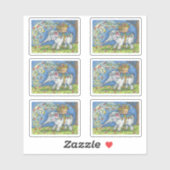 STICKER UN ÉLÉPHANT AMUSANT QUI SOULÈVE DES FEUILLES D'AUT (Feuille)