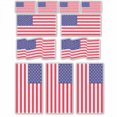Sticker Un ensemble de 11 Drapeaux américains (Devant)