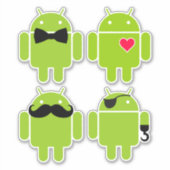 Sticker Un ensemble de 4 robots Android (Devant)