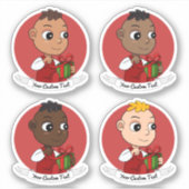 Sticker Un ensemble de dessins animés de bébé Noël mignons (Devant)