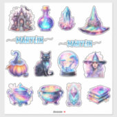 STICKER UN ENSEMBLE DE HALLOWEEN DE NOM PERSONNALISÉ ET AM (Feuille)