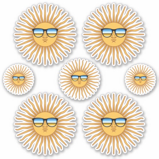 Sticker Un ensemble de sept dim dans des décalques (Devant)