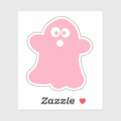 Sticker Un fantôme d'Halloween rose (Feuille)