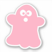 Sticker Un fantôme d'Halloween rose (Devant)