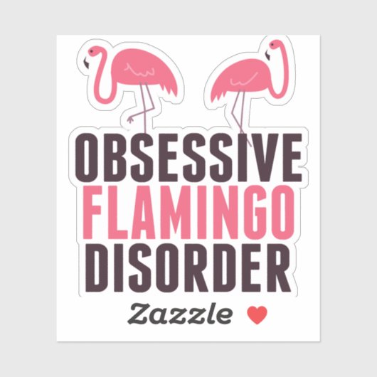 Sticker Un Flamant rose Obsessionnel mignon (Feuille)