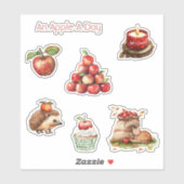 Sticker Un fruit pomme par jour (Feuille)