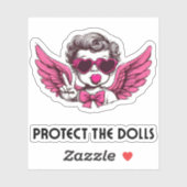 Sticker Un Grand Cadeau Drôle, Protégez Les Poupées (Feuille)