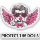 Sticker Un Grand Cadeau Drôle, Protégez Les Poupées (Devant)
