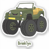 Sticker Un Green Monster truck (Recto)