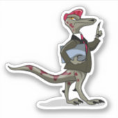 Sticker Un Greffier De Caricature Iguanodon. (Devant)