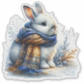 Sticker Un Hiver Cosy Souhaite À Un Lapin Spécial (Devant)