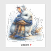 Sticker Un Hiver Cosy Souhaite À Un Lapin Spécial (Feuille)