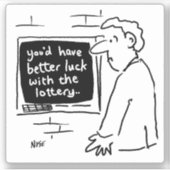 Sticker Un homme déçu au Caricature ATM. (Devant)