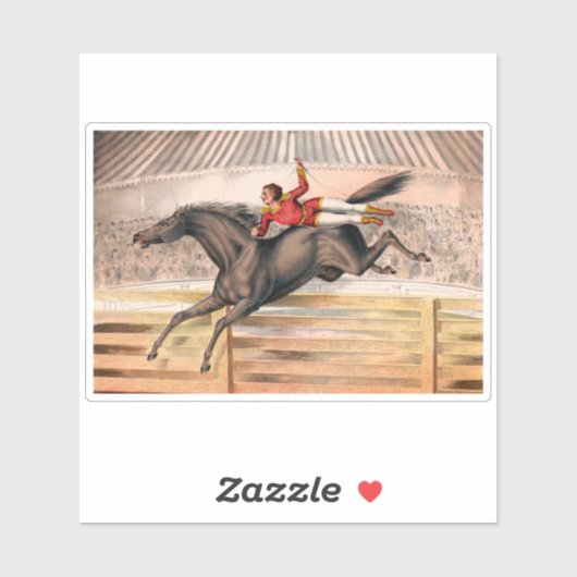 Sticker Un Interprète De Cirque À Cheval De Voûte (Feuille)
